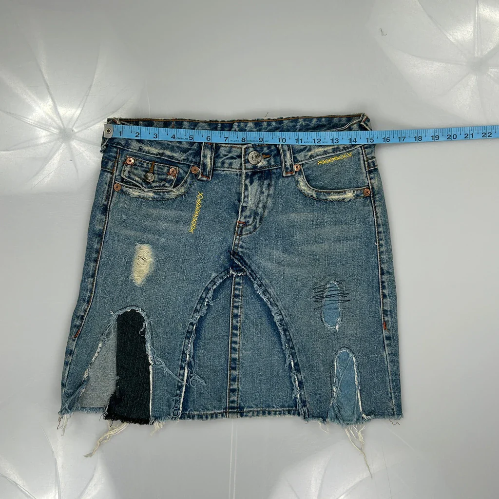 True Religion Mini Skirt - 29W UK 10 Light Wash Denim - Image 3