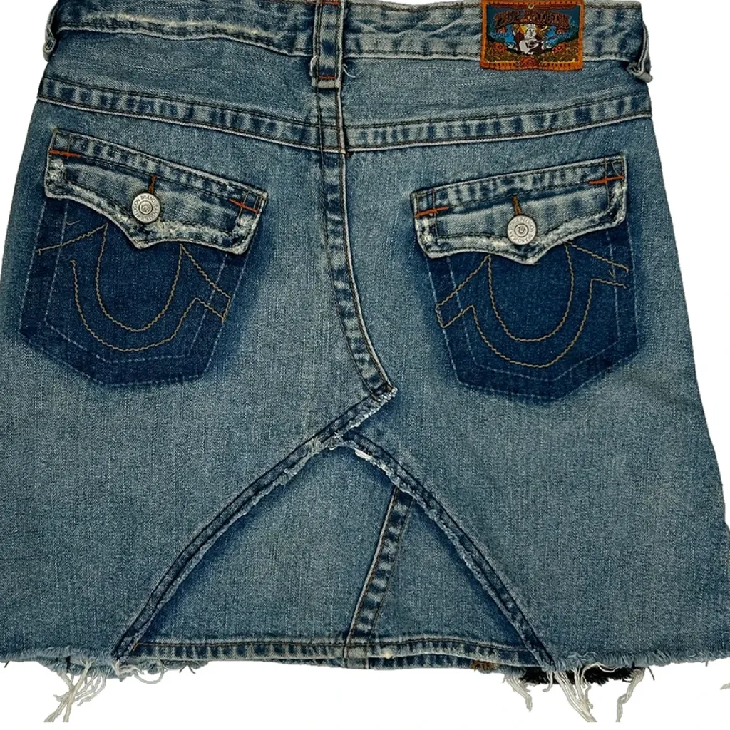 True Religion Mini Skirt - 29W UK 10 Light Wash Denim - Image 6