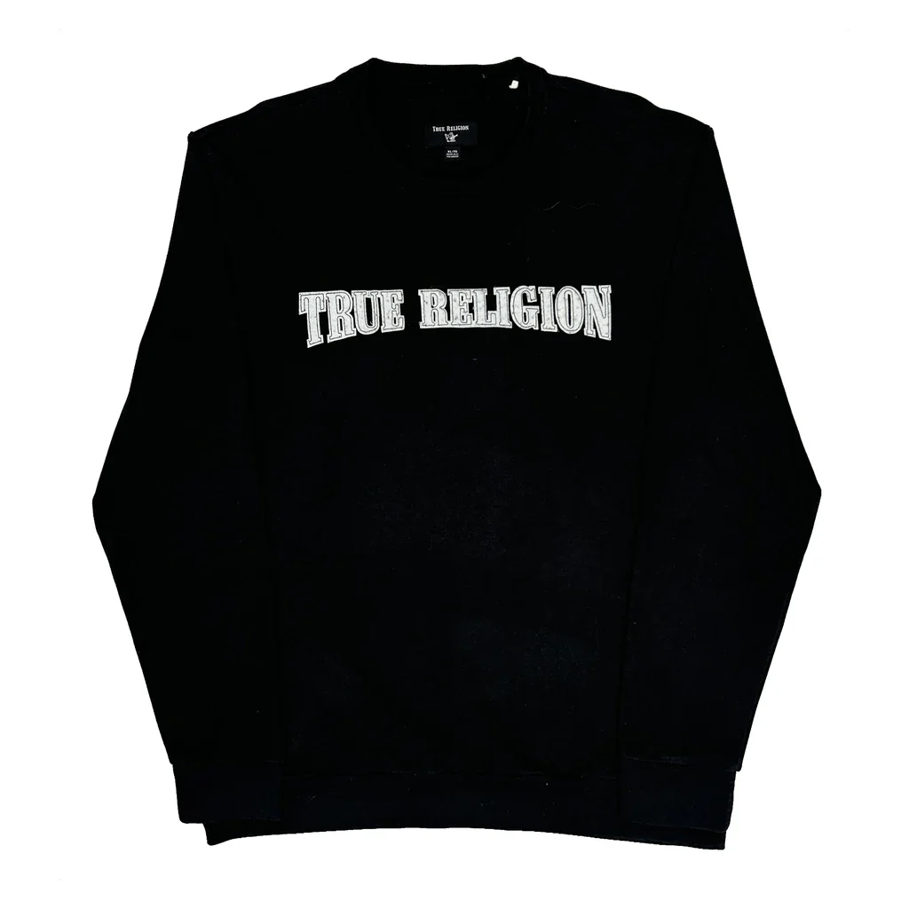 True Religion Spellout Sweatshirt - XL Black Cotton