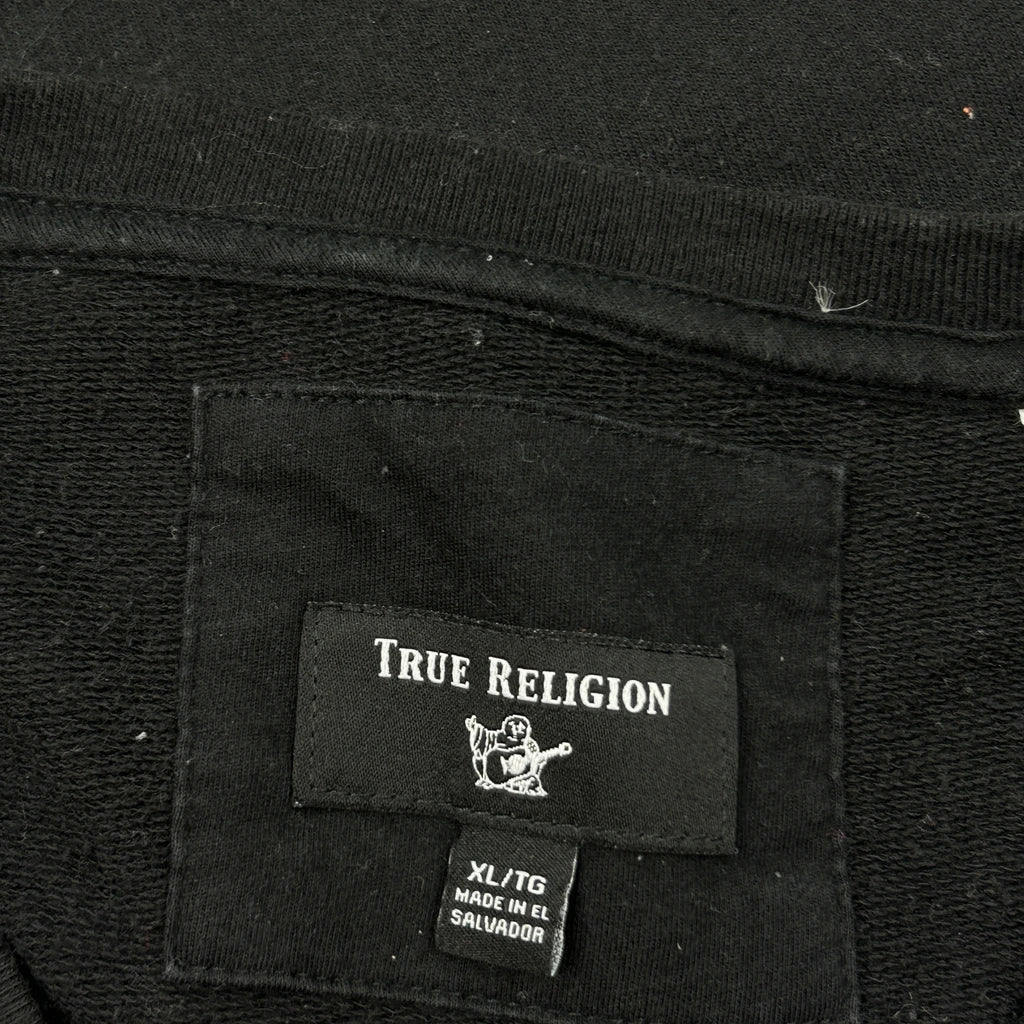 True Religion Spellout Sweatshirt - XL Black Cotton - Image 3