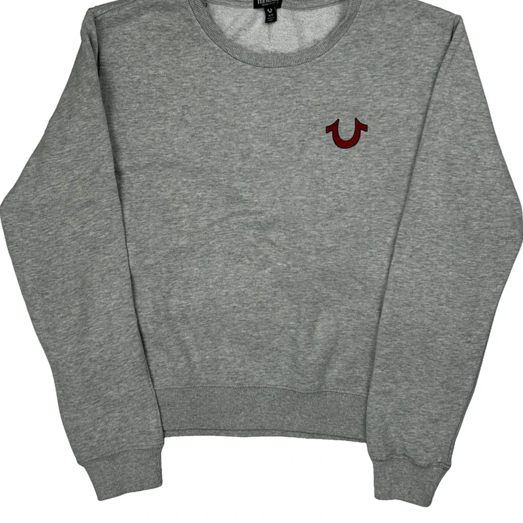True Religion Graphic Sweatshirt - Medium Grey Cotton - Image 4