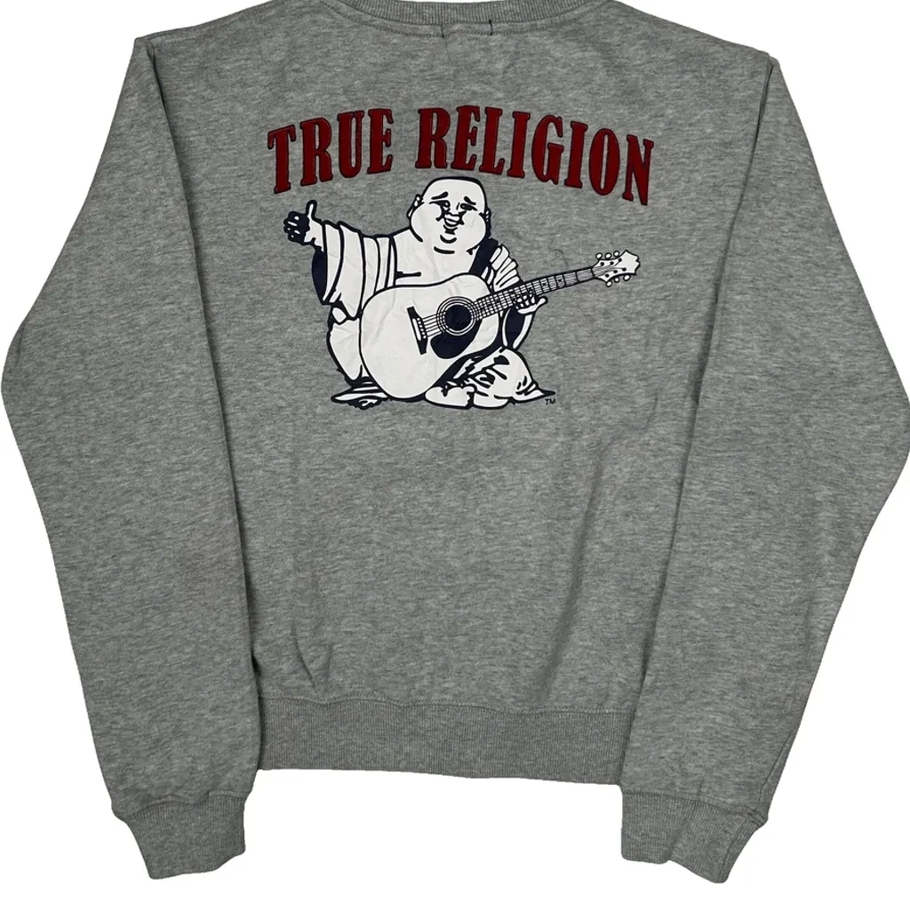 True Religion Graphic Sweatshirt - Medium Grey Cotton - Image 7