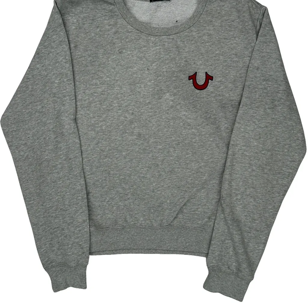 True Religion Graphic Sweatshirt - Large Gray Cotton - Image 5