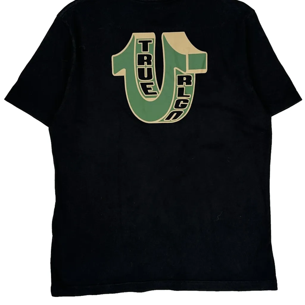 True Religion Graphic T-Shirt - Large Black Cotton - Image 6