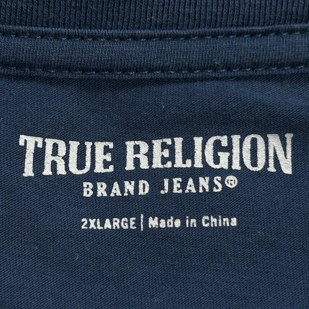 True Religion Graphic T-Shirt - 2XL Blue Cotton - Image 3
