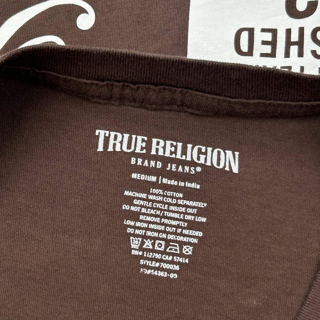 True Religion T-Shirt - Medium Brown Cotton - Image 3