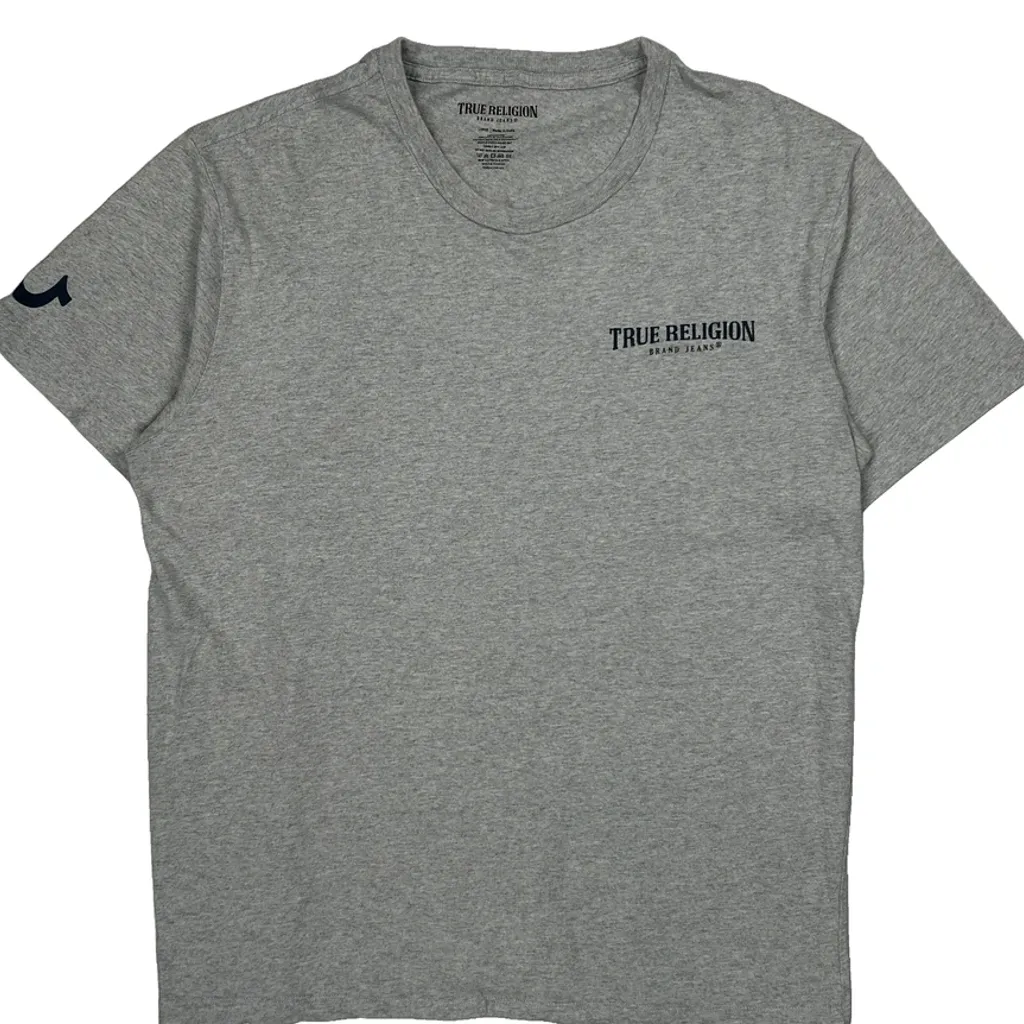 True Religion Graphic T-Shirt - Large Grey Cotton - Image 4