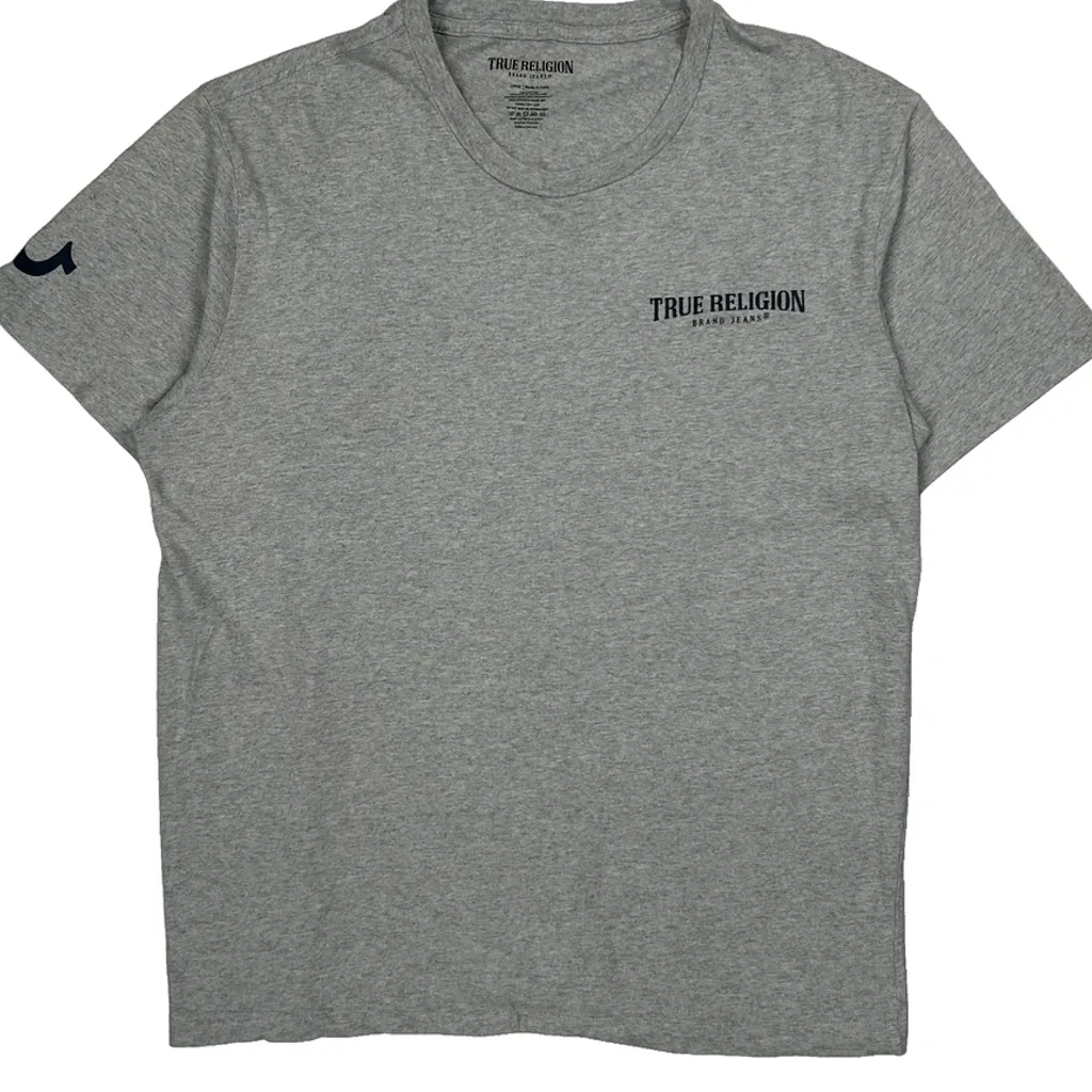 True Religion Graphic T-Shirt - Large Grey Cotton - Image 5