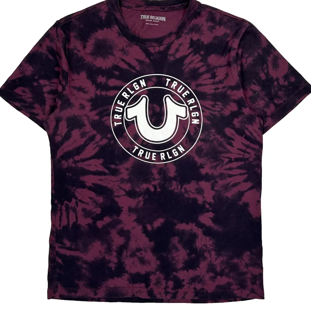 True Religion Tie-Dye T-Shirt - Small Purple Cotton - Image 5
