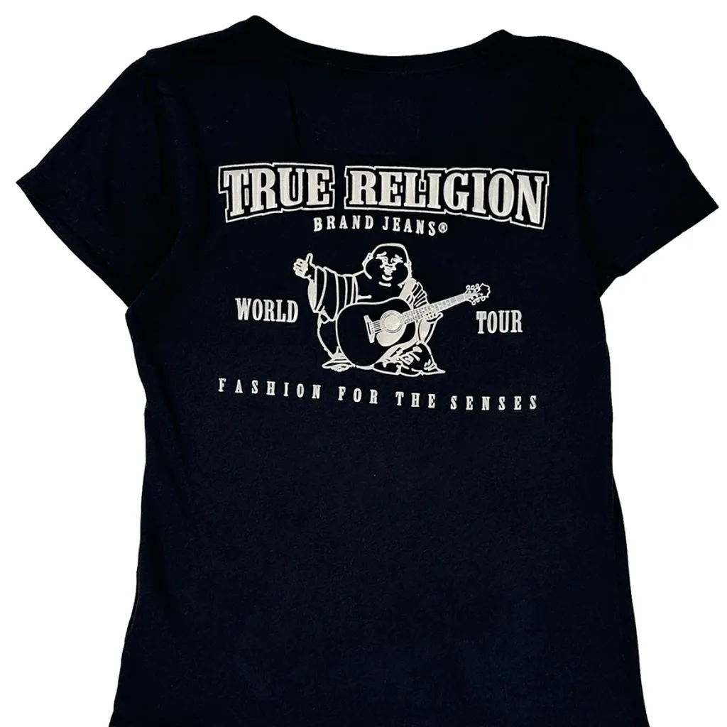 True Religion Graphic T-Shirt - Small Black Cotton - Image 6