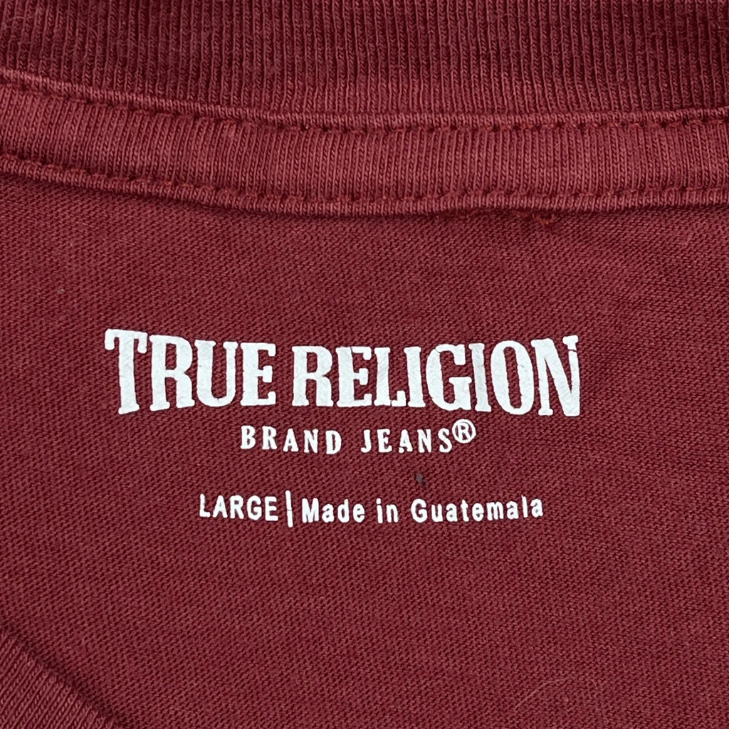 True Religion Graphic T-Shirt - Large Burgundy Cotton - Image 3