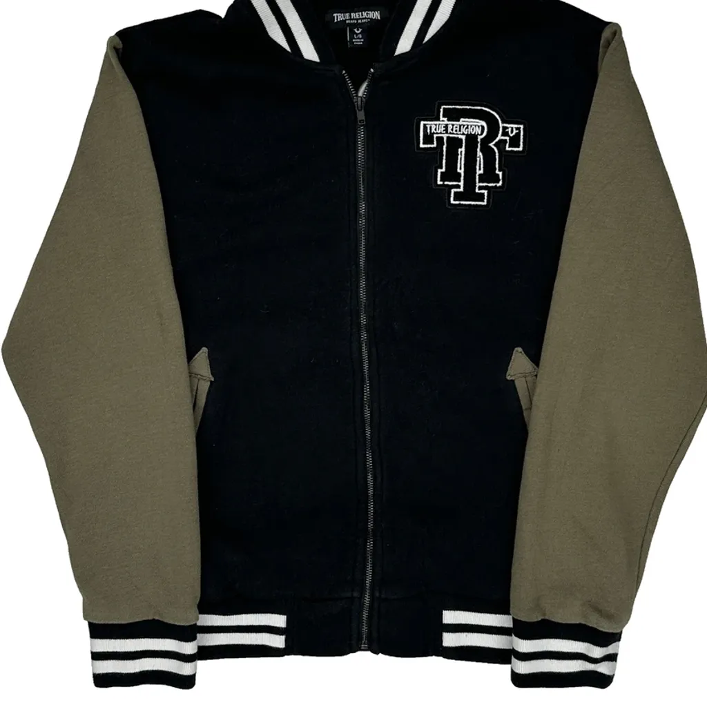 True Religion Varsity Jacket - Large Black Cotton - Image 4