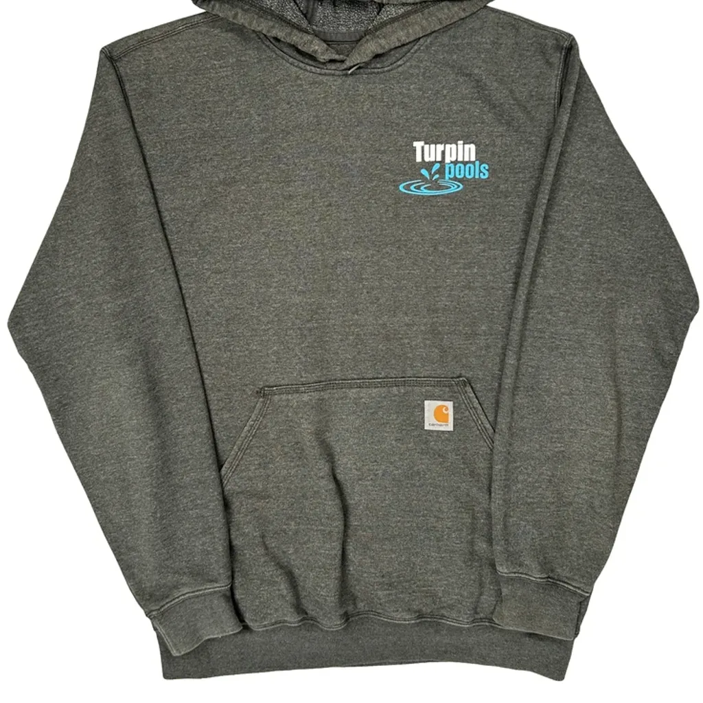 Turpin Pools Carhartt Hoodie - Medium Grey Cotton - Image 4