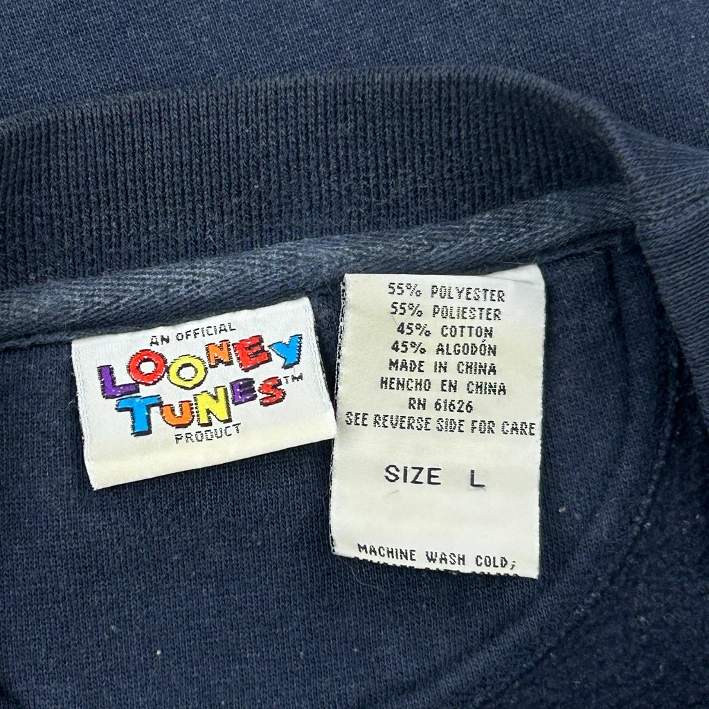 Tweety Looney Tunes Cartoon Sweatshirt - Large Navy Polyester Blend - Image 3