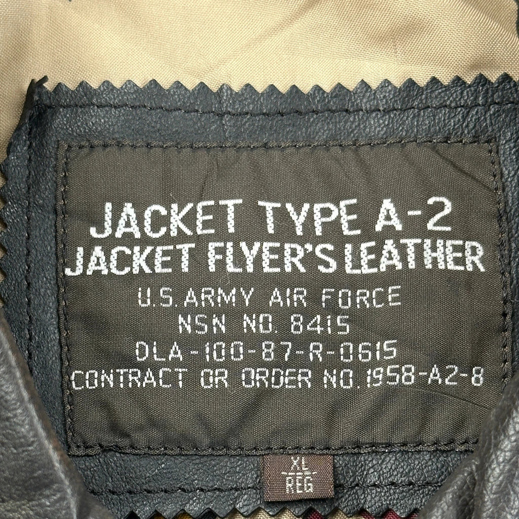 U.S. Air Force A-2 Flight Leather Jacket - XL Black Leather - Image 3