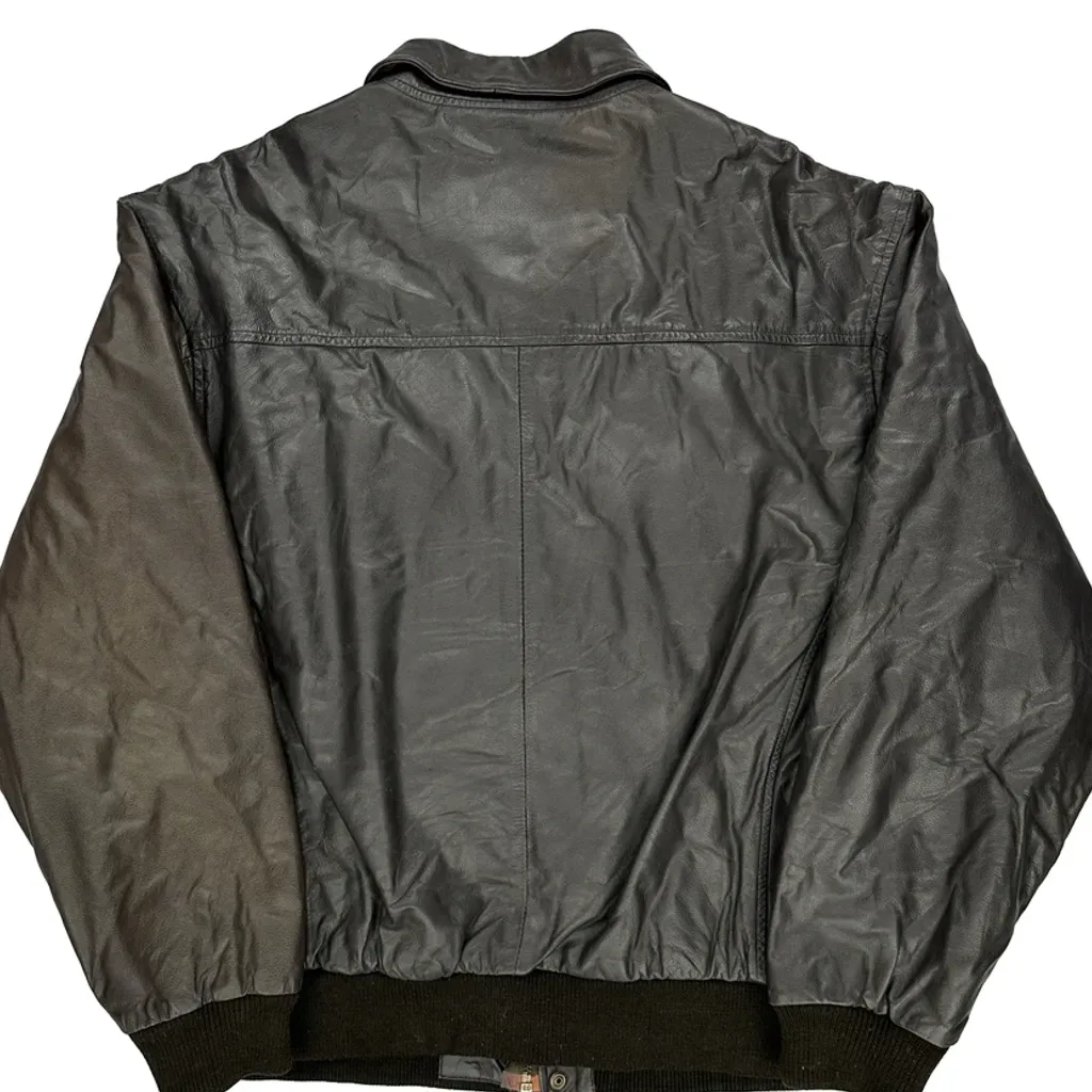 U.S. Air Force A-2 Flight Leather Jacket - XL Black Leather - Image 6