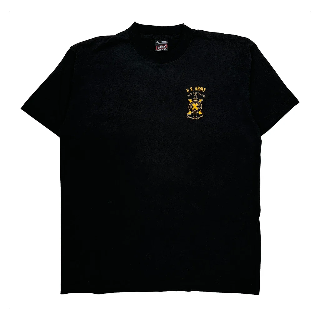 U.S. Army Fruit Of The Loom Single Stitch T-Shirt - Large Black Cotton Blend