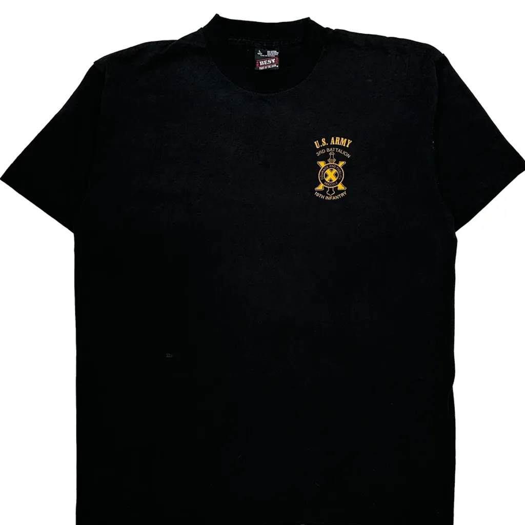 U.S. Army Fruit Of The Loom Single Stitch T-Shirt - Large Black Cotton Blend - Image 4