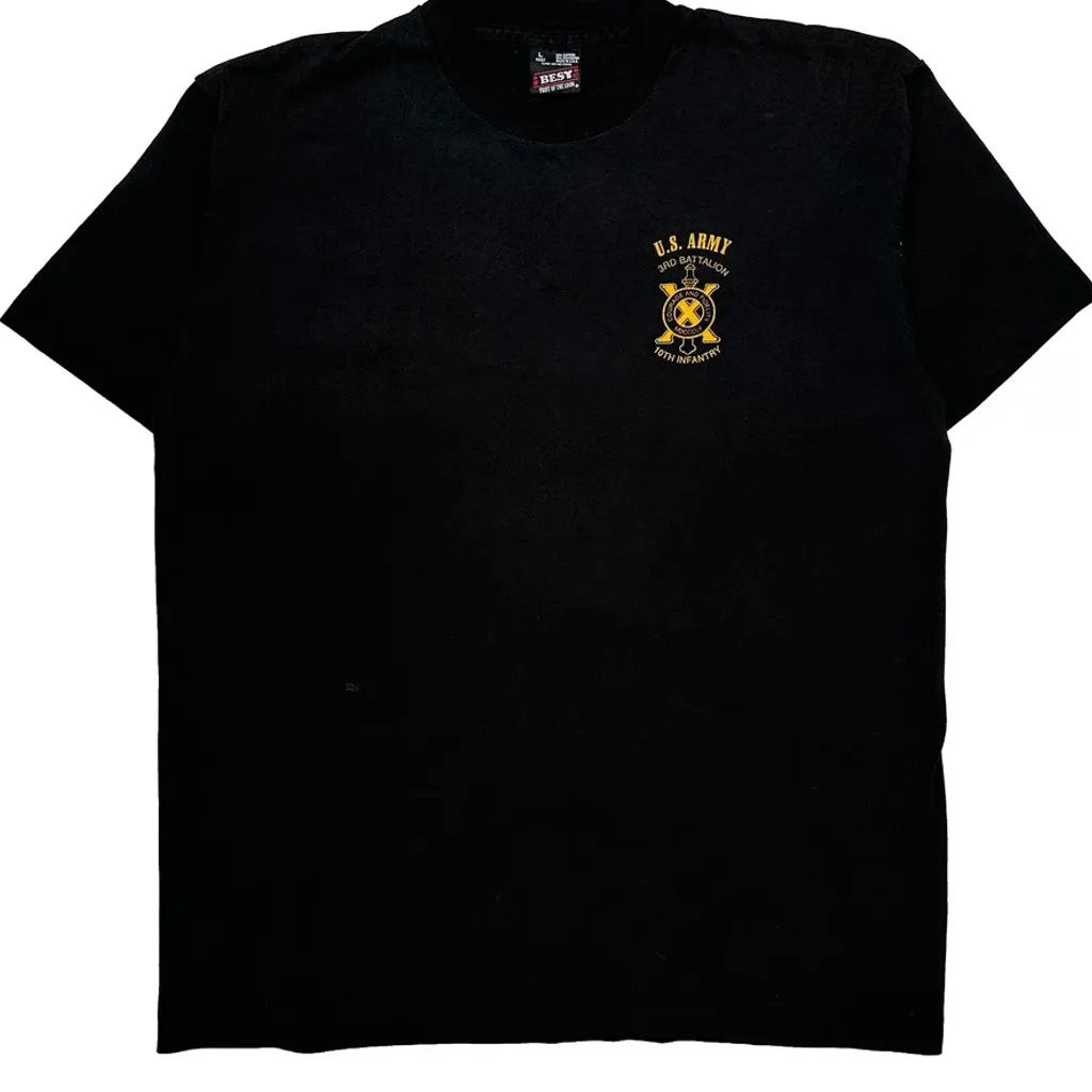 U.S. Army Fruit Of The Loom Single Stitch T-Shirt - Large Black Cotton Blend - Image 5