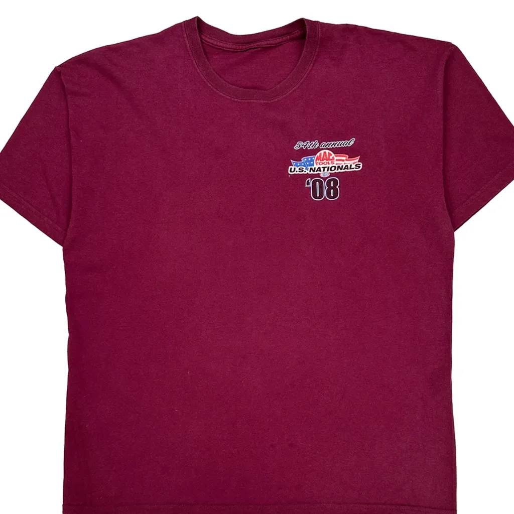 U.S. Nationals 2008 Unbranded Graphic T-Shirt - XL Burgundy Cotton - Image 5