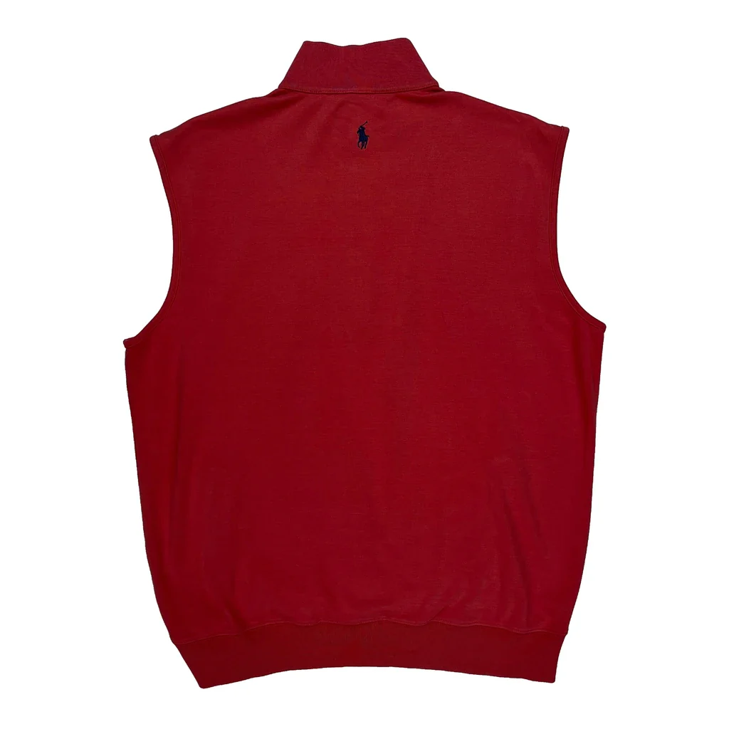 U.S. Open Polo By Ralph Lauren Sweater Vest - Medium Red Cotton - Image 2