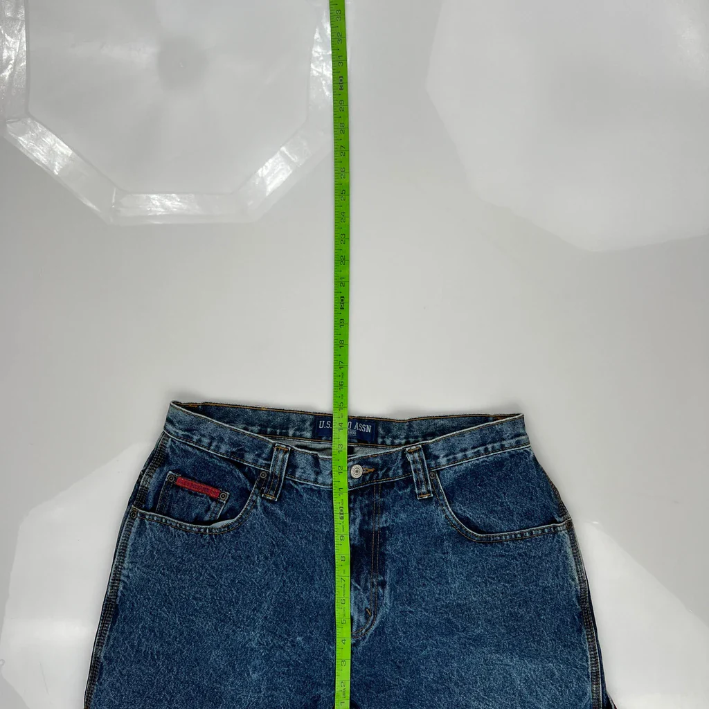 U.S. Polo Assn. Baggy Denim Carpenter Shorts - 34W 14L Blue Cotton - Image 4