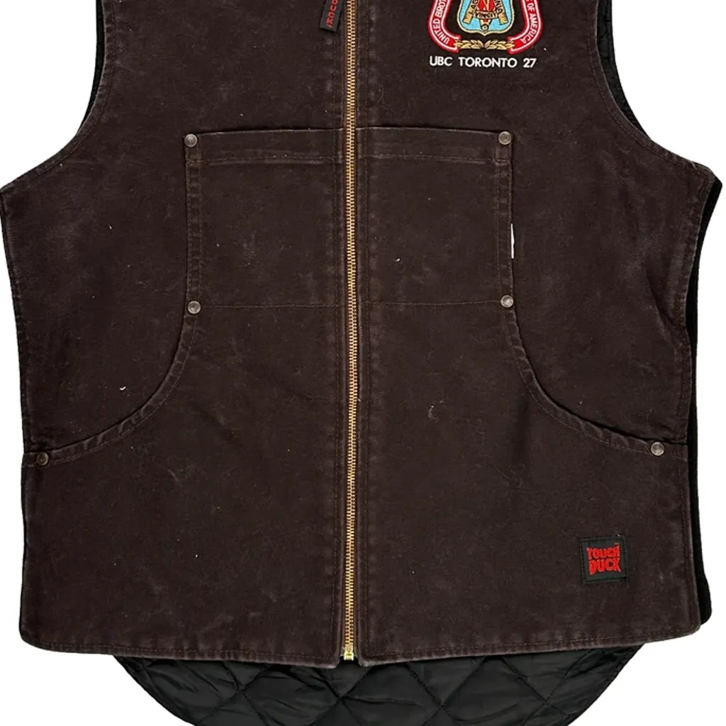 Ubc Toronto 27 Tough Duck Workwear Vest - Small Brown Cotton - Image 4