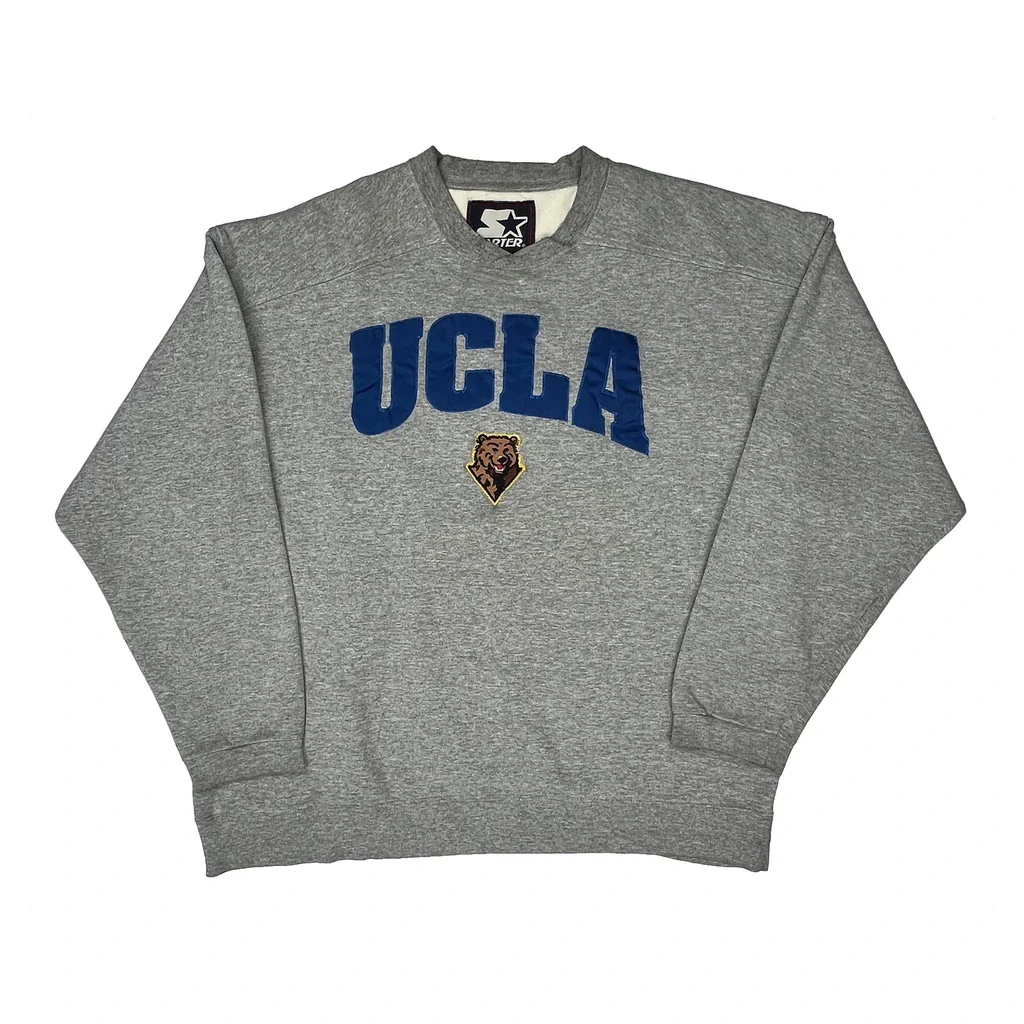 Ucla Starter College Sweatshirt - XL Grey Cotton