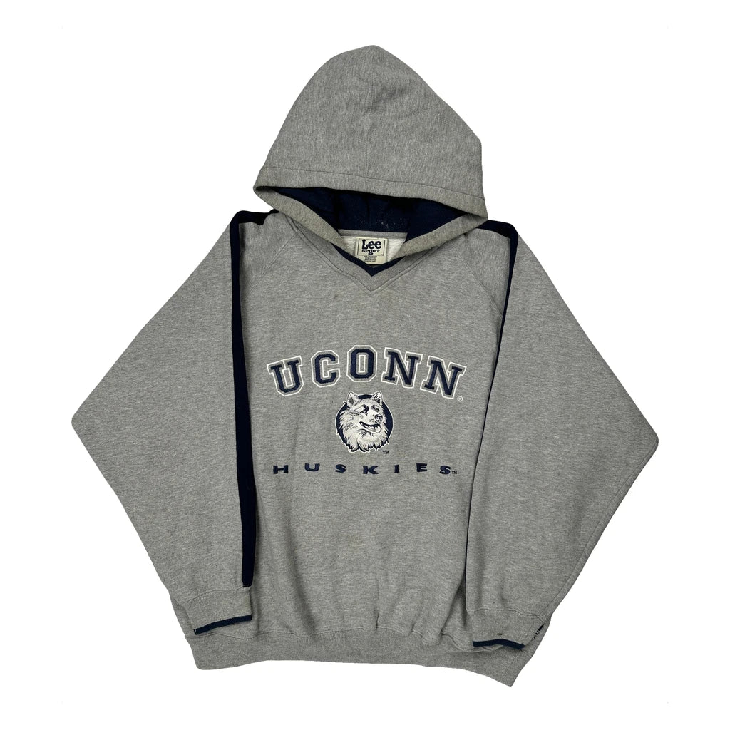 Uconn Huskies Lee Sport College Hoodie - XL Grey Polyester Blend