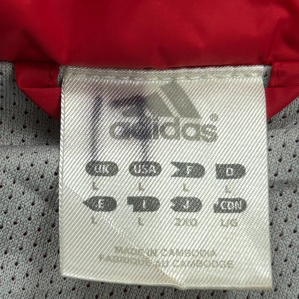 Uh Adidas Track Jacket - Large Red Polyester - Image 3