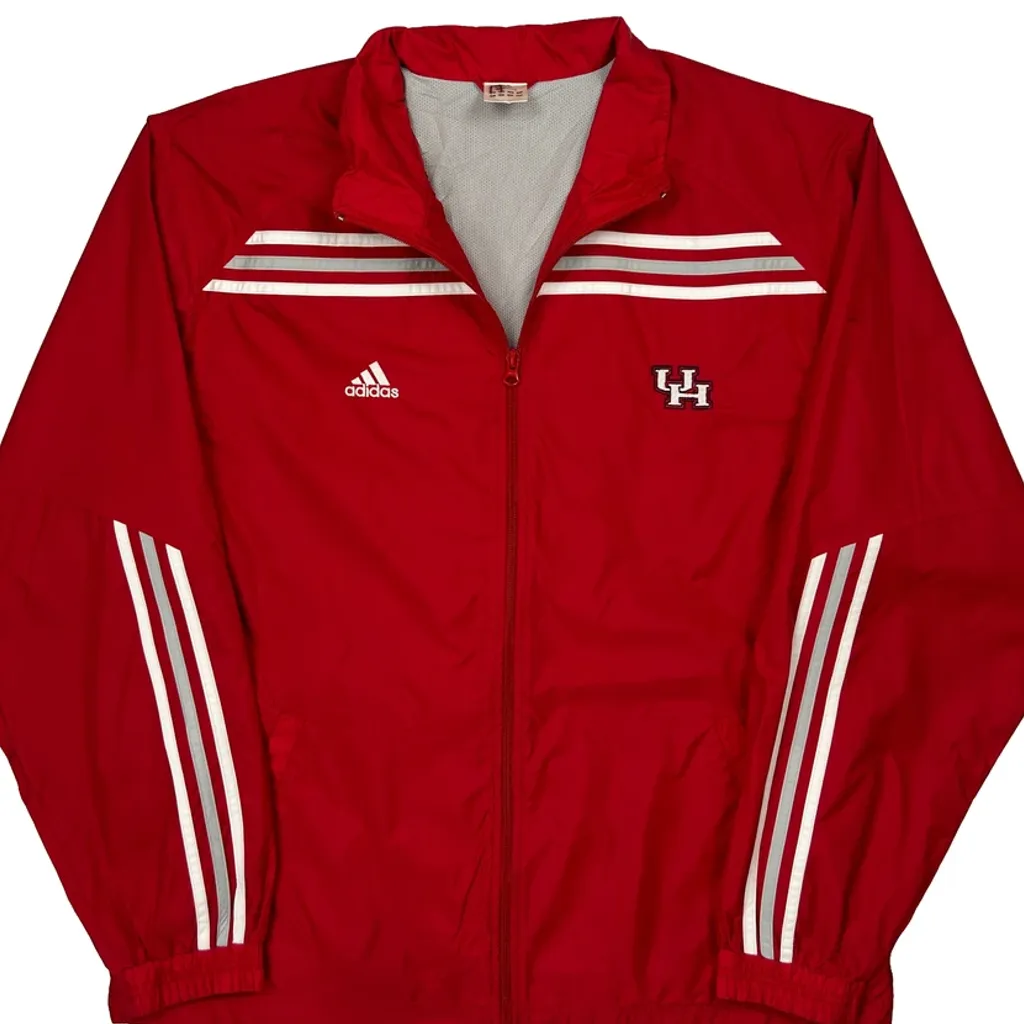 Uh Adidas Track Jacket - Large Red Polyester - Image 5