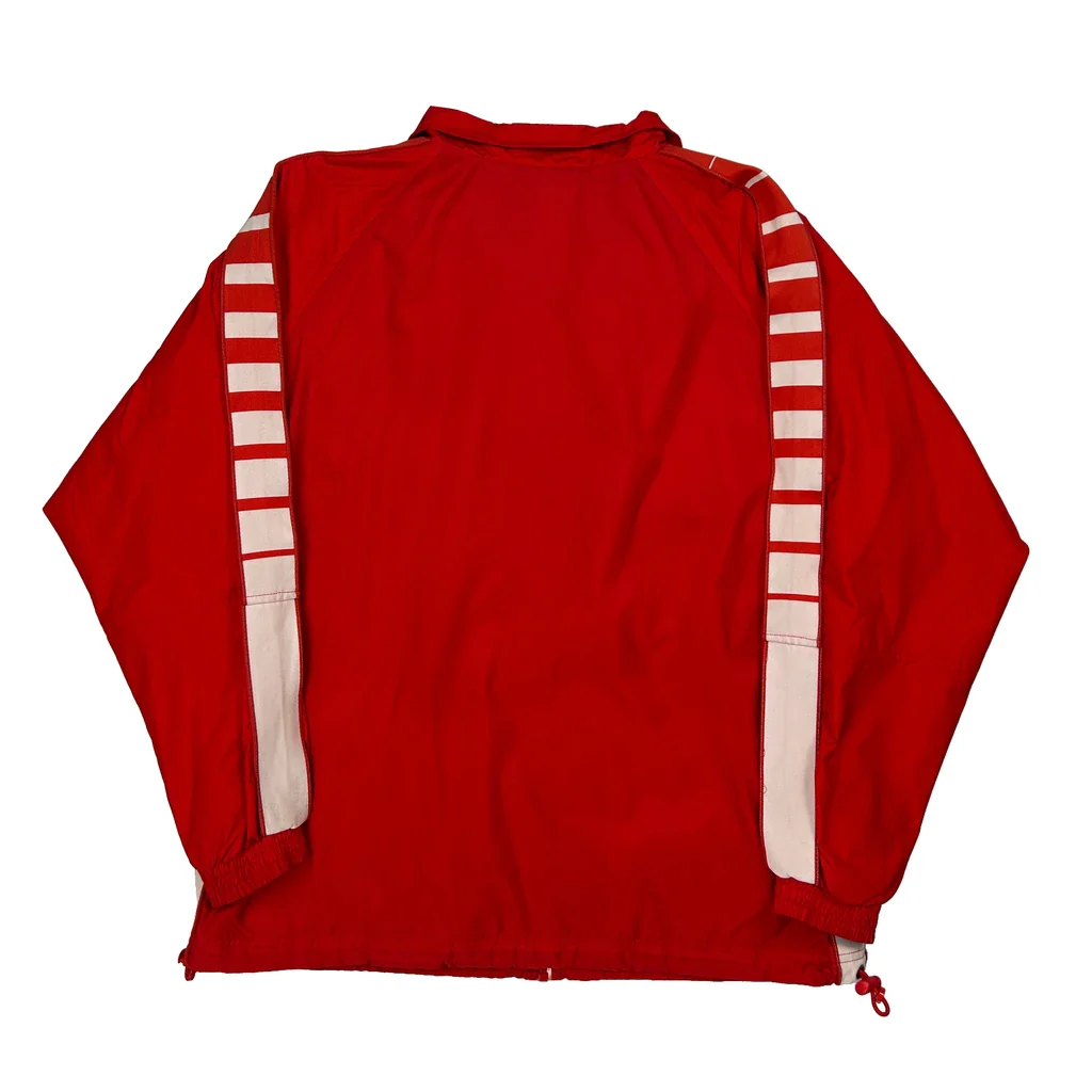 Uh Adidas Striped Track Jacket - Large Red Nylon - Image 2