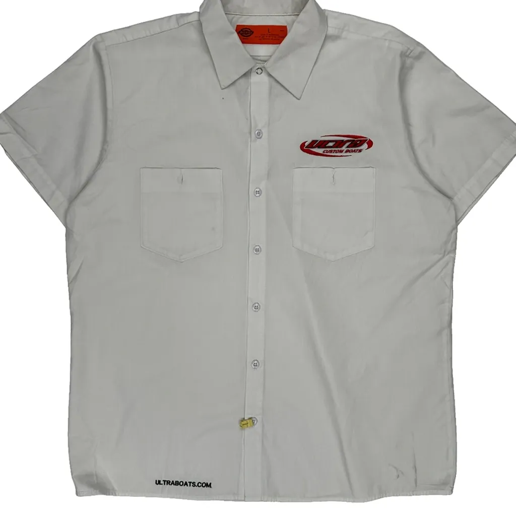 Ultra Boats Dickies Short Sleeve Shirt - Large White Polyester Blend - Image 5