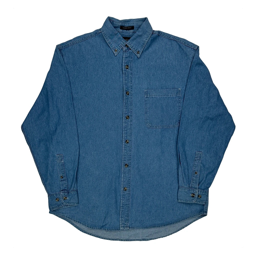 Ultra Club Denim Shirt - Large Blue Cotton