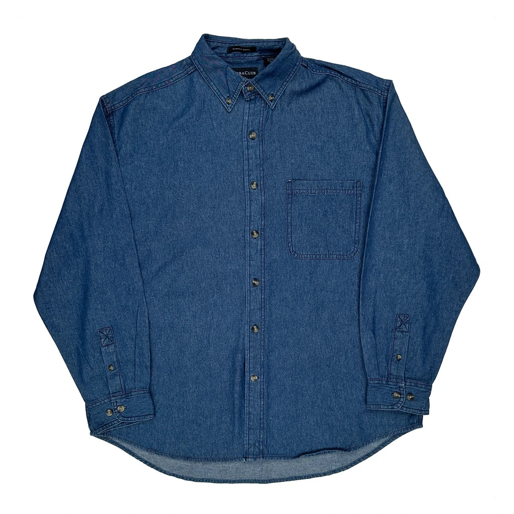 Ultra Club Denim Shirt - Large Blue Cotton