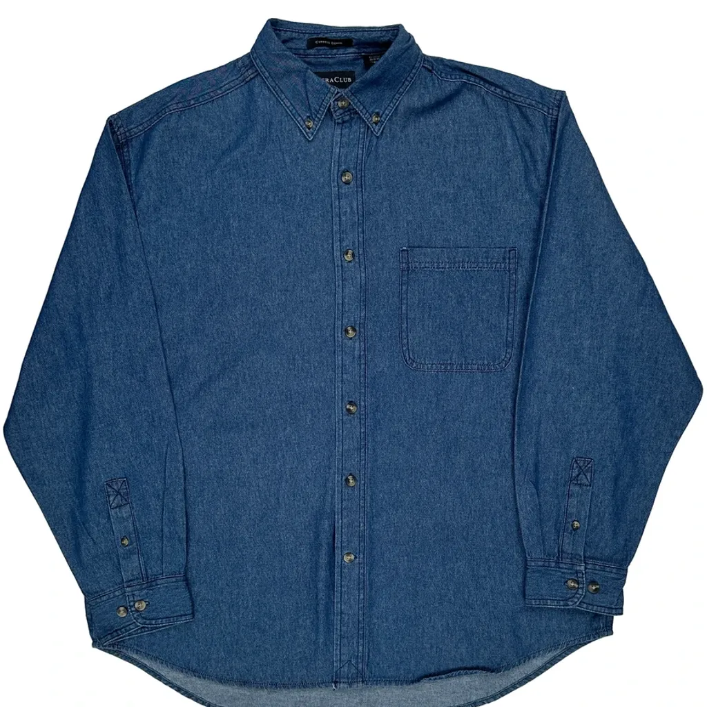 Ultra Club Denim Shirt - Large Blue Cotton - Image 4