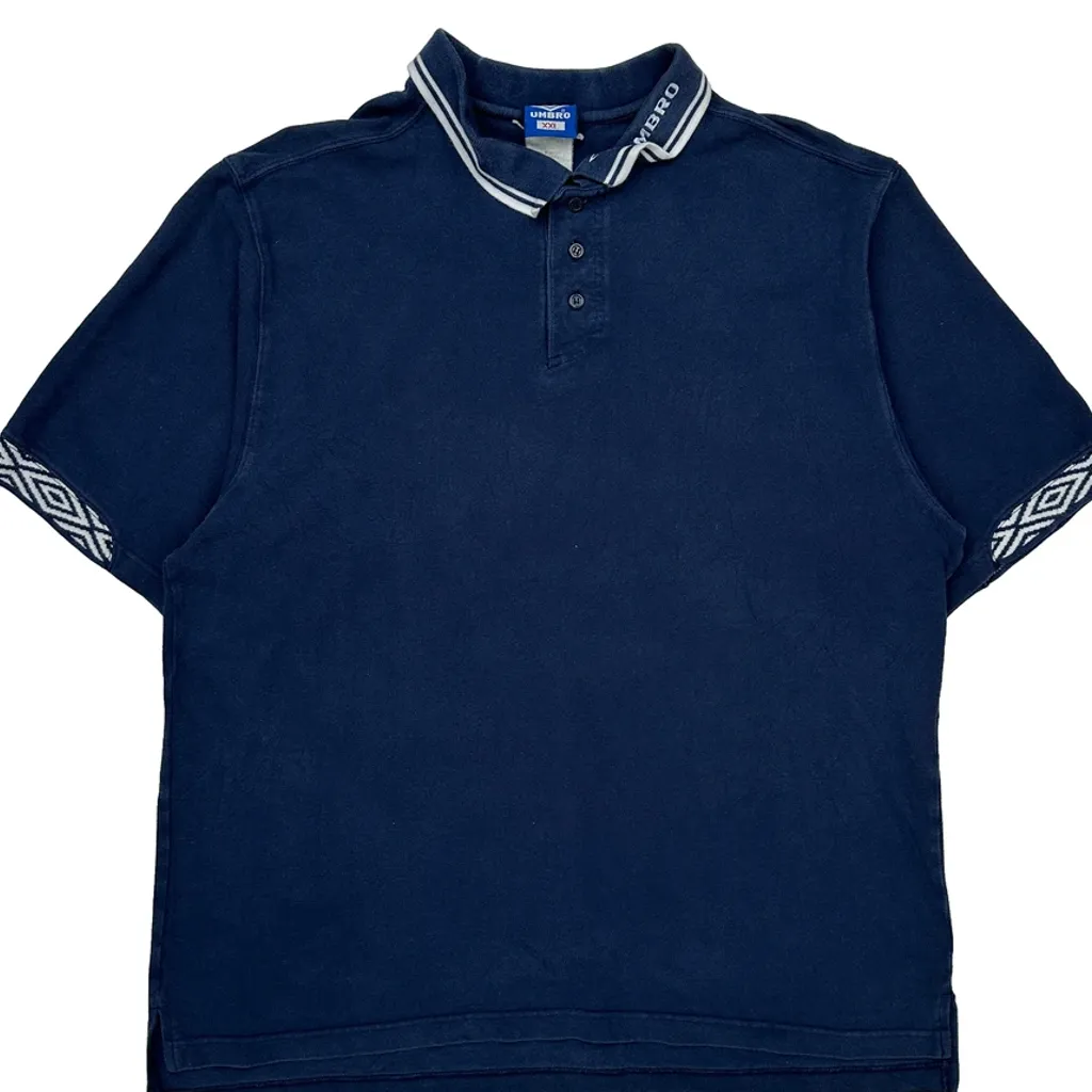 Umbro Polo Shirt - 2XL Navy Cotton - Image 5
