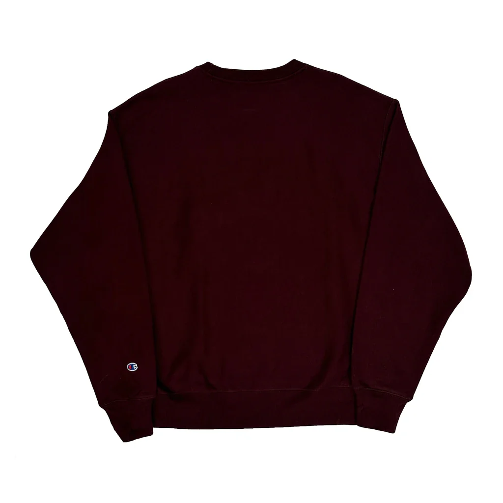 Umd Champion College Sweatshirt - XL Burgundy Cotton Blend - Image 2