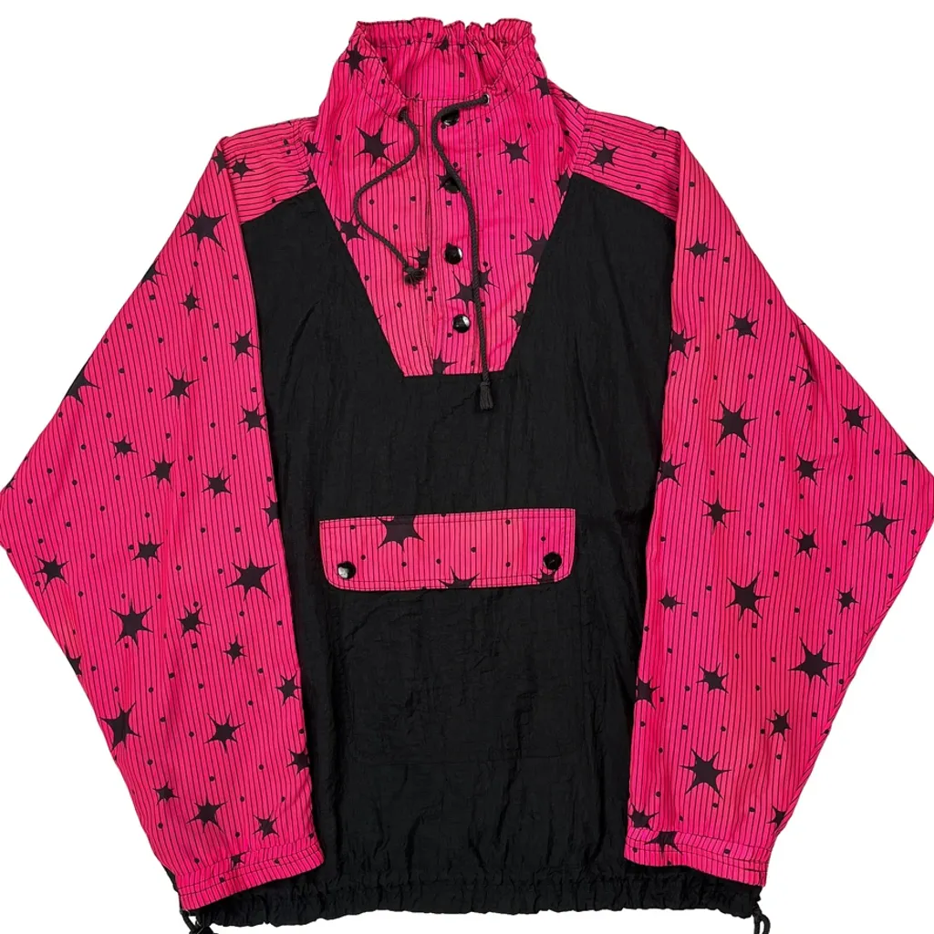 Unbranded Striped Anorak - Small Pink Polyester - Image 4