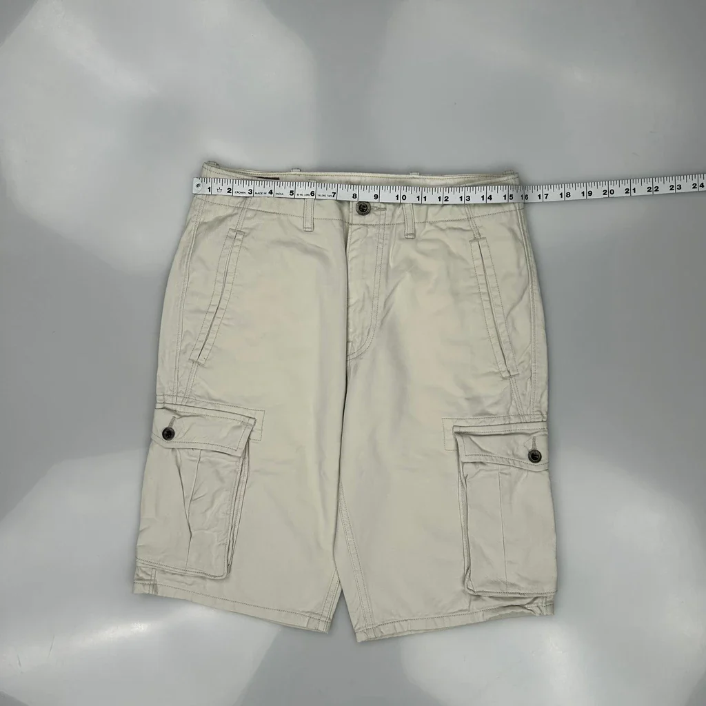 Unbranded Cargo Shorts - 30W 11L Beige Cotton - Image 3