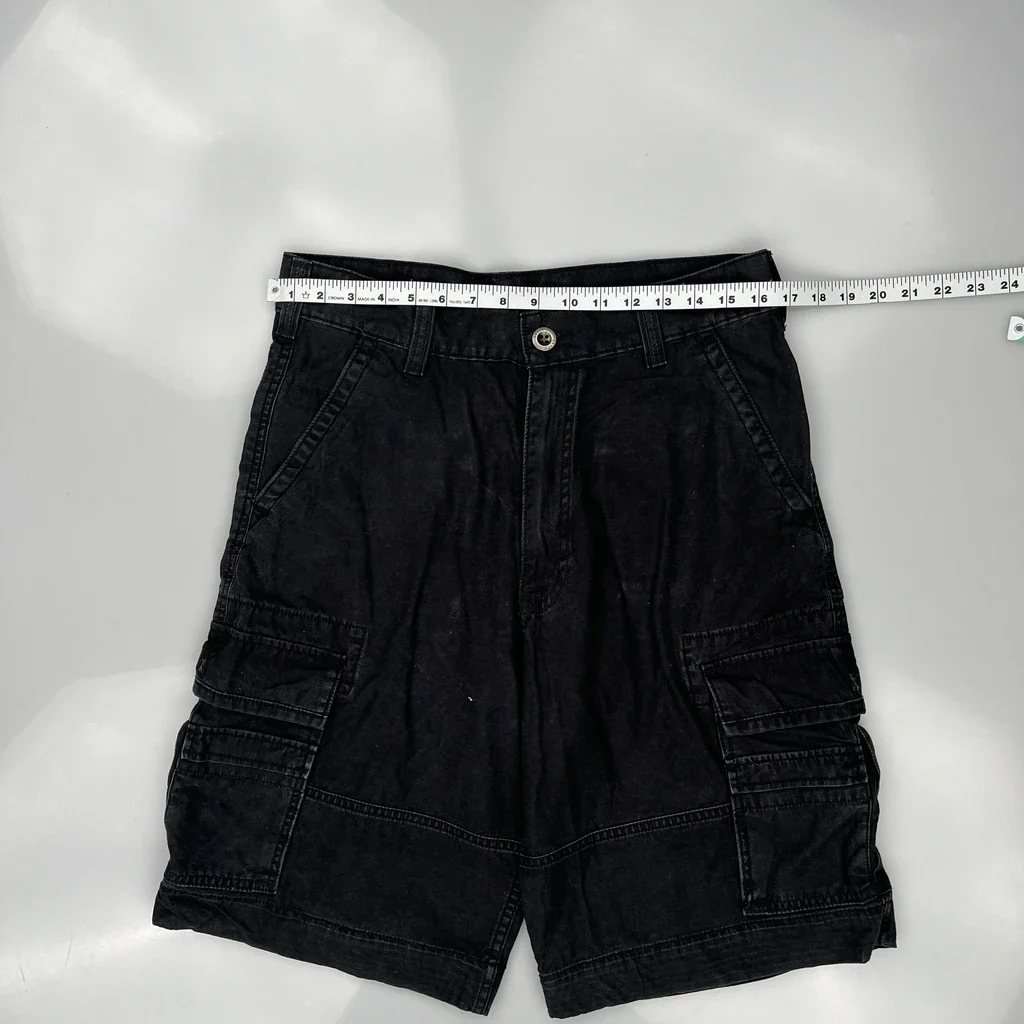 Unbranded Cargo Shorts - 32W 11L Black Cotton - Image 3