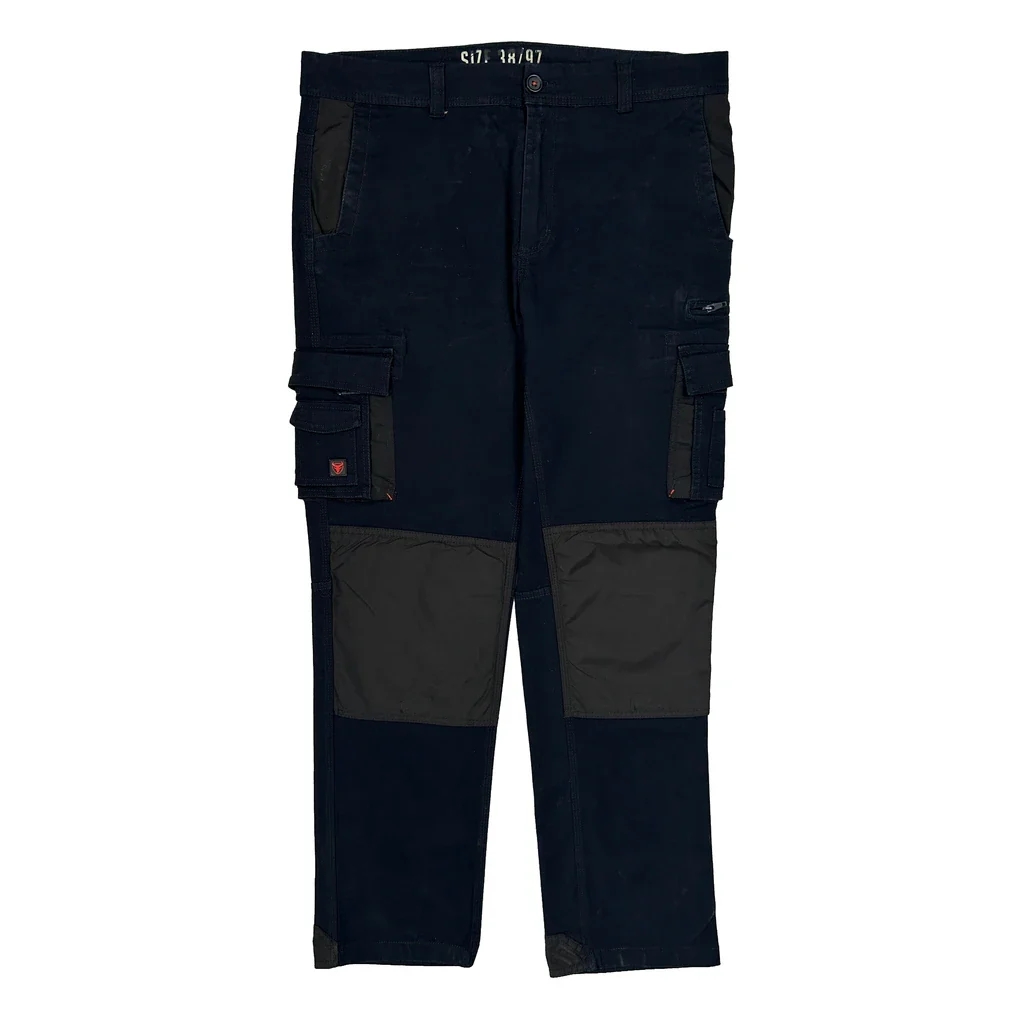 Unbranded Workwear Cargo Trousers - 38W 32L Navy Cotton - Image 2