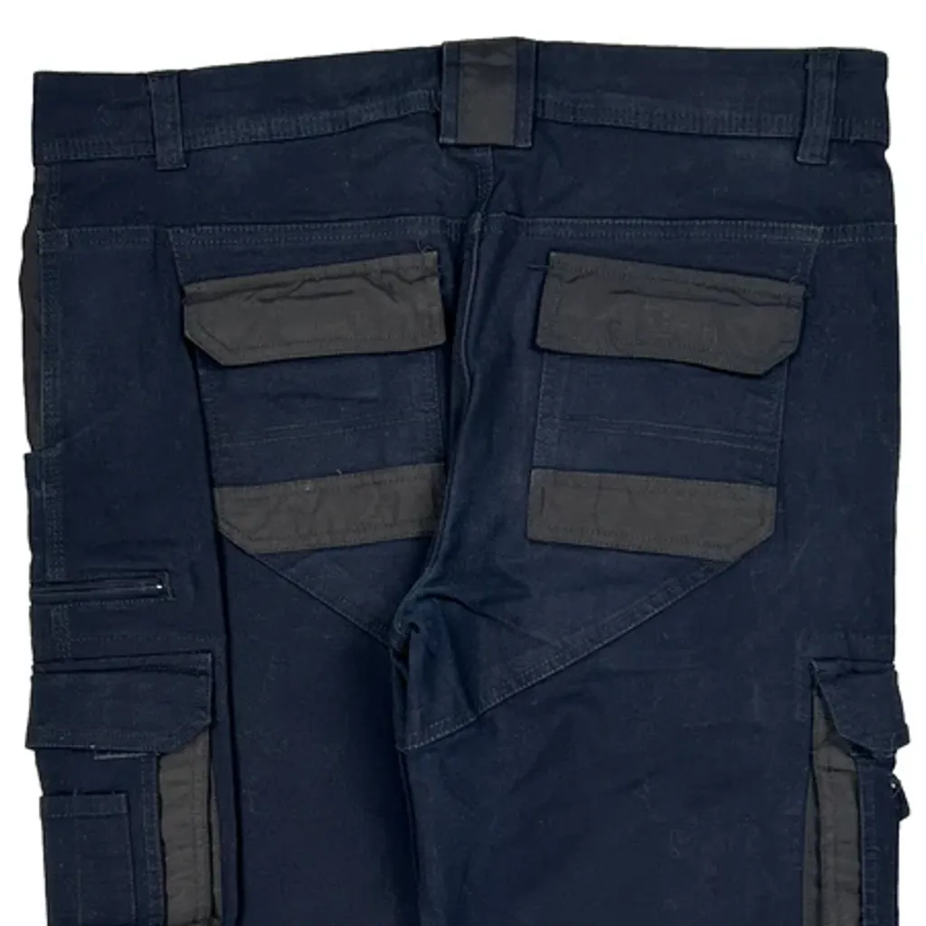 Unbranded Workwear Cargo Trousers - 38W 32L Navy Cotton - Image 8