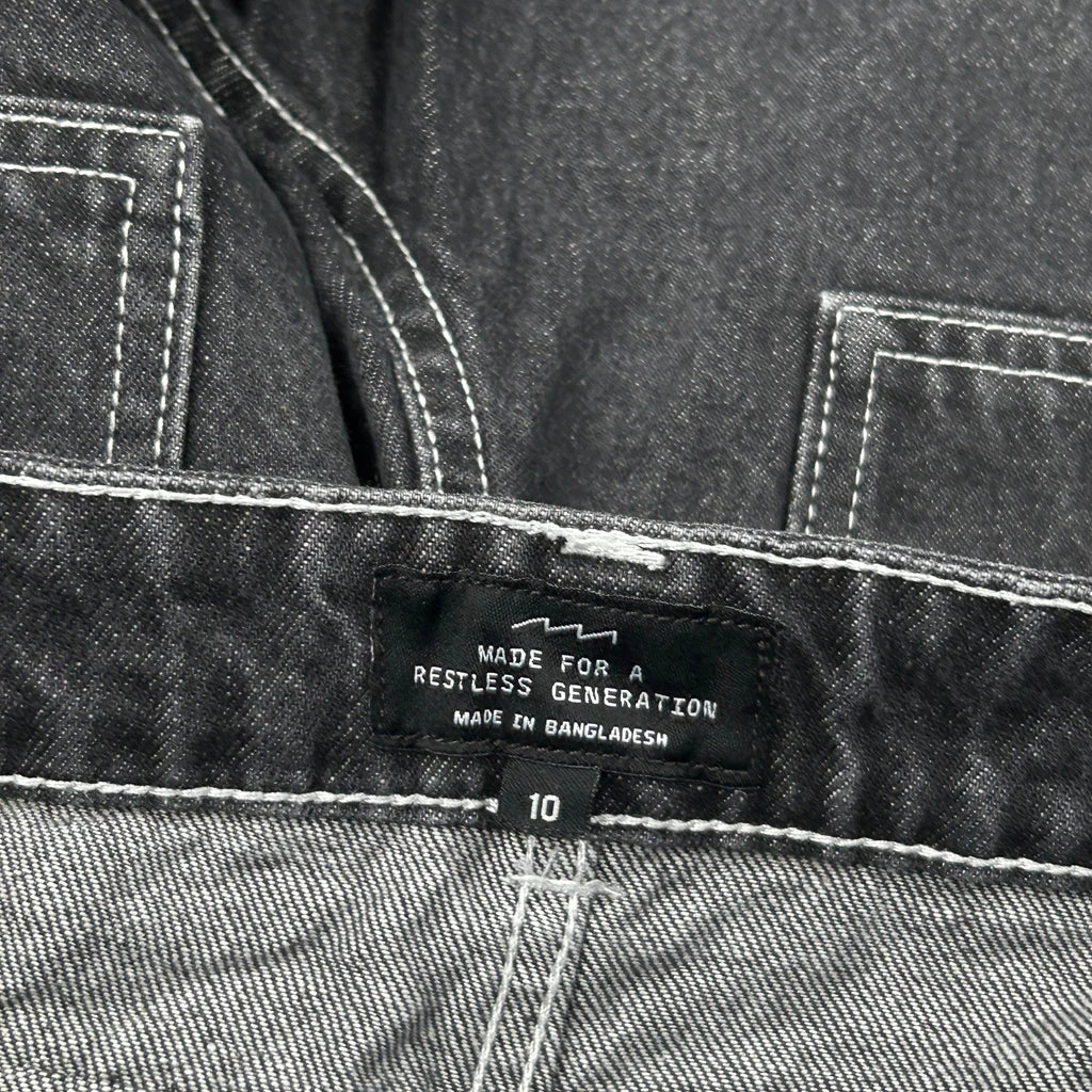 Unbranded Contrast Stitch Cargo Trousers - 31W UK 12 Black Cotton - Image 6