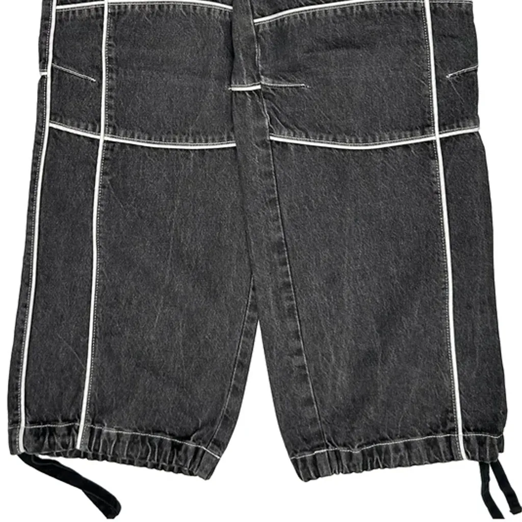 Unbranded Contrast Stitch Cargo Trousers - 31W UK 12 Black Cotton - Image 9