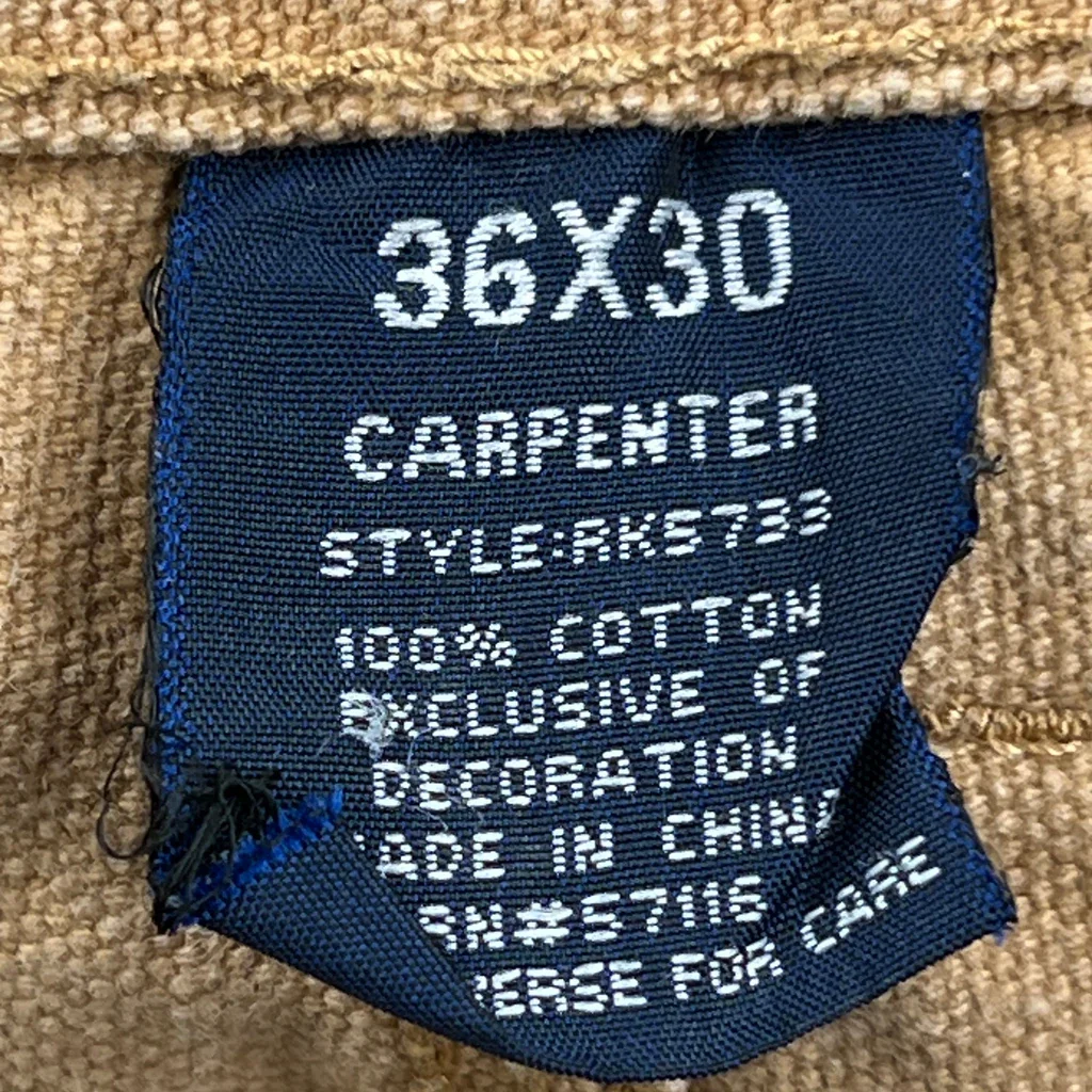 Unbranded Carpenter Pants - 36W 29L Beige Cotton - Image 6