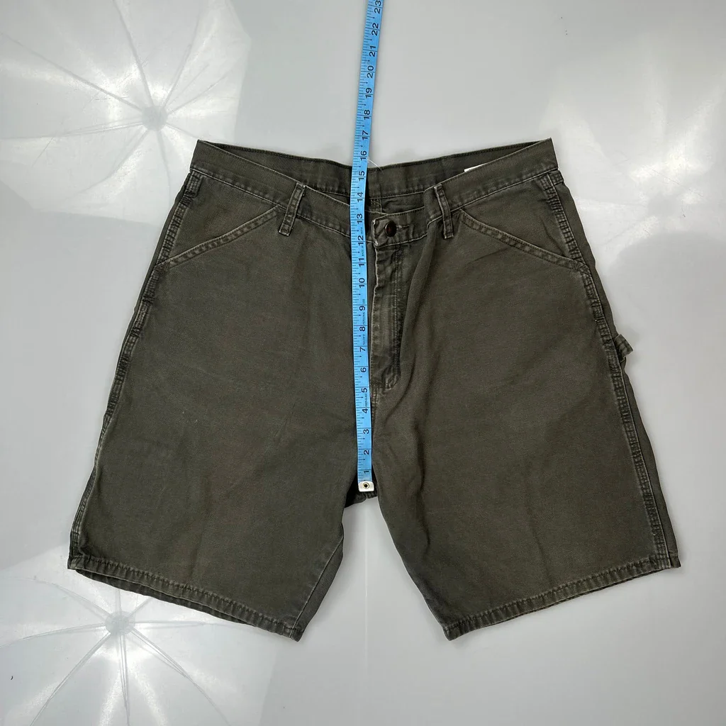 Unbranded Carpenter Shorts - 36W 10L Khaki Cotton - Image 4