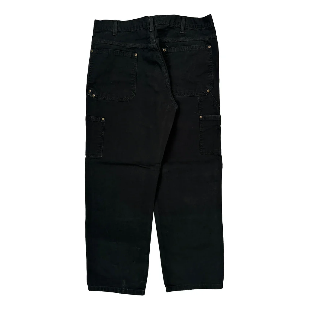 Unbranded Double Knee Carpenter Trousers - 34W 30L Black Cotton