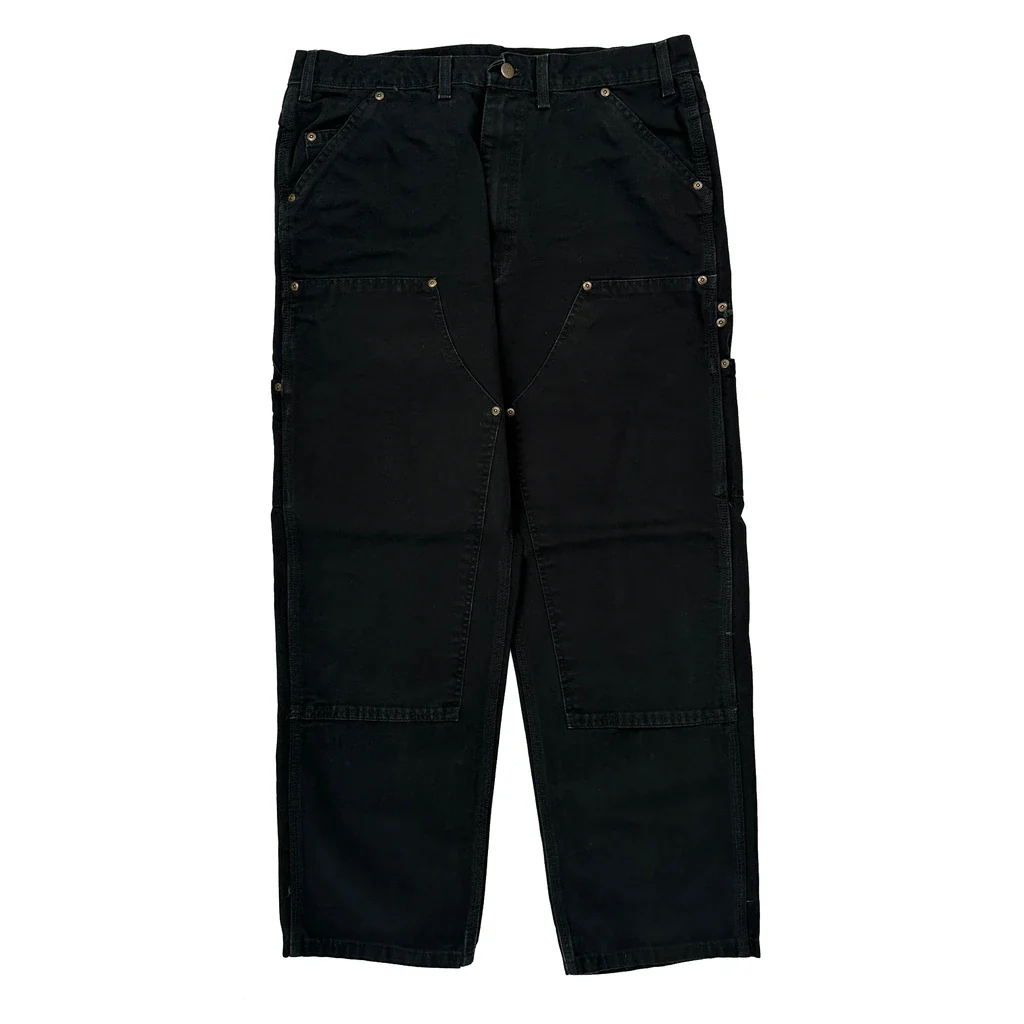 Unbranded Double Knee Carpenter Trousers - 34W 30L Black Cotton - Image 2