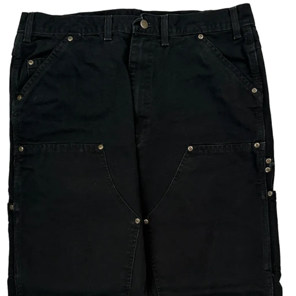 Unbranded Double Knee Carpenter Trousers - 34W 30L Black Cotton - Image 9